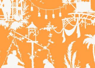 Фото - Оранжевые бумажные обои на стену - 229440>