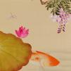 Обои для стен Fromental 20th century C002-lotus-and-carp-col-moon-gold 