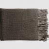   MOULINÉ CASHMERE THROW WITH FRINGE - CHOCOLATE 