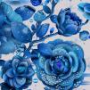 Метражные обои для стен  Kitmiles Wallcoverings Al.1 Phases-Des-Camelias-blue 