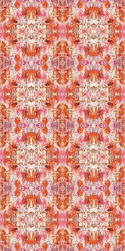 Ткань Susi Bellamy Luxury fabric collection orange-feathered 