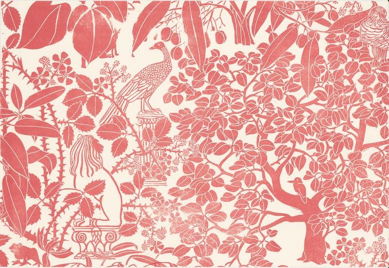Обои для стен Hamilton Weston The Marthe Armitage wallpapers Tree-Garden-Scarlett-Red-web-ready 