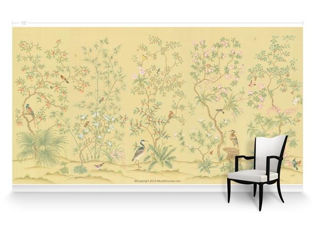 Обои для стен  MuralSources Chinoiserie murals CH-260-YW1-00-2T 