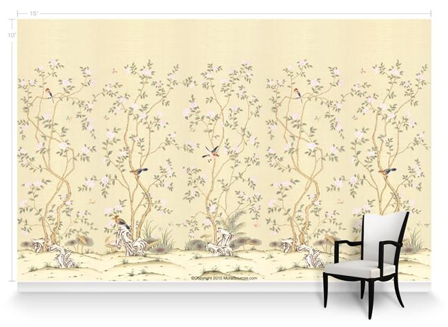 Обои для стен  MuralSources Chinoiserie murals CH-350-CR1-00-2T 