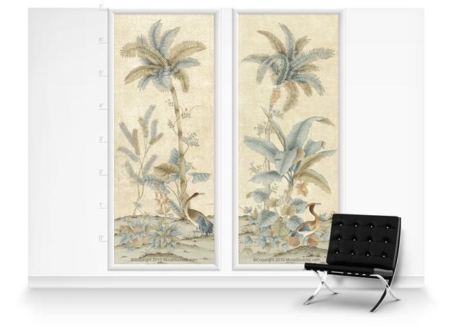 Обои для стен  MuralSources Chinoiserie murals PN-520-AQ1-00-2T 
