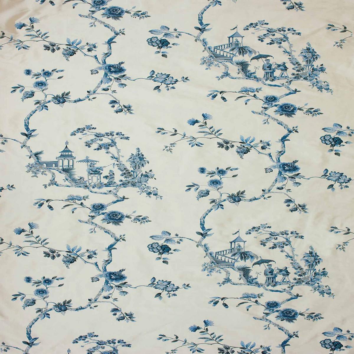 Ткань Beaumont & Fletcher Cathay Printed Silk Cathay-Ming-blue-1 