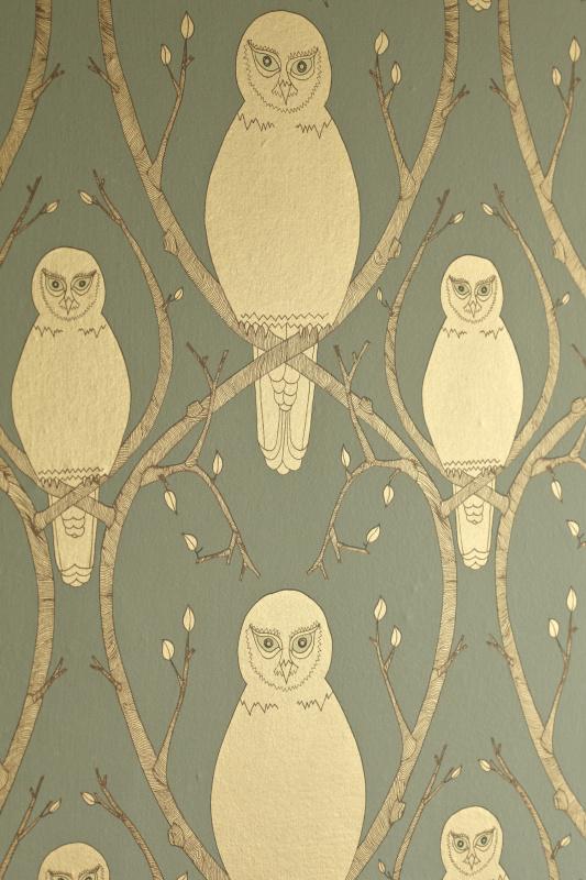 Обои для стен Abigail Edwards Abigail’s first wallpaper collection Briar Owl Wallpaper Gold 