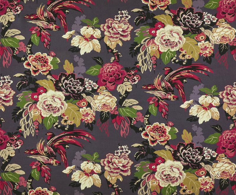 Ткань The Design Archives Archive 1 Cotton & Linen Grand-Floral-1002-Mulberry-6 
