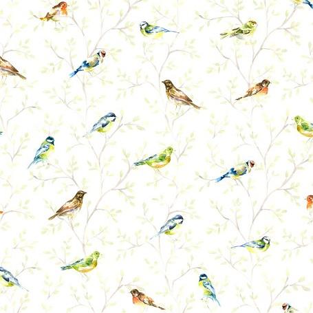 Ткань  Voyage Decoration Country book two Garden Birds Cream 