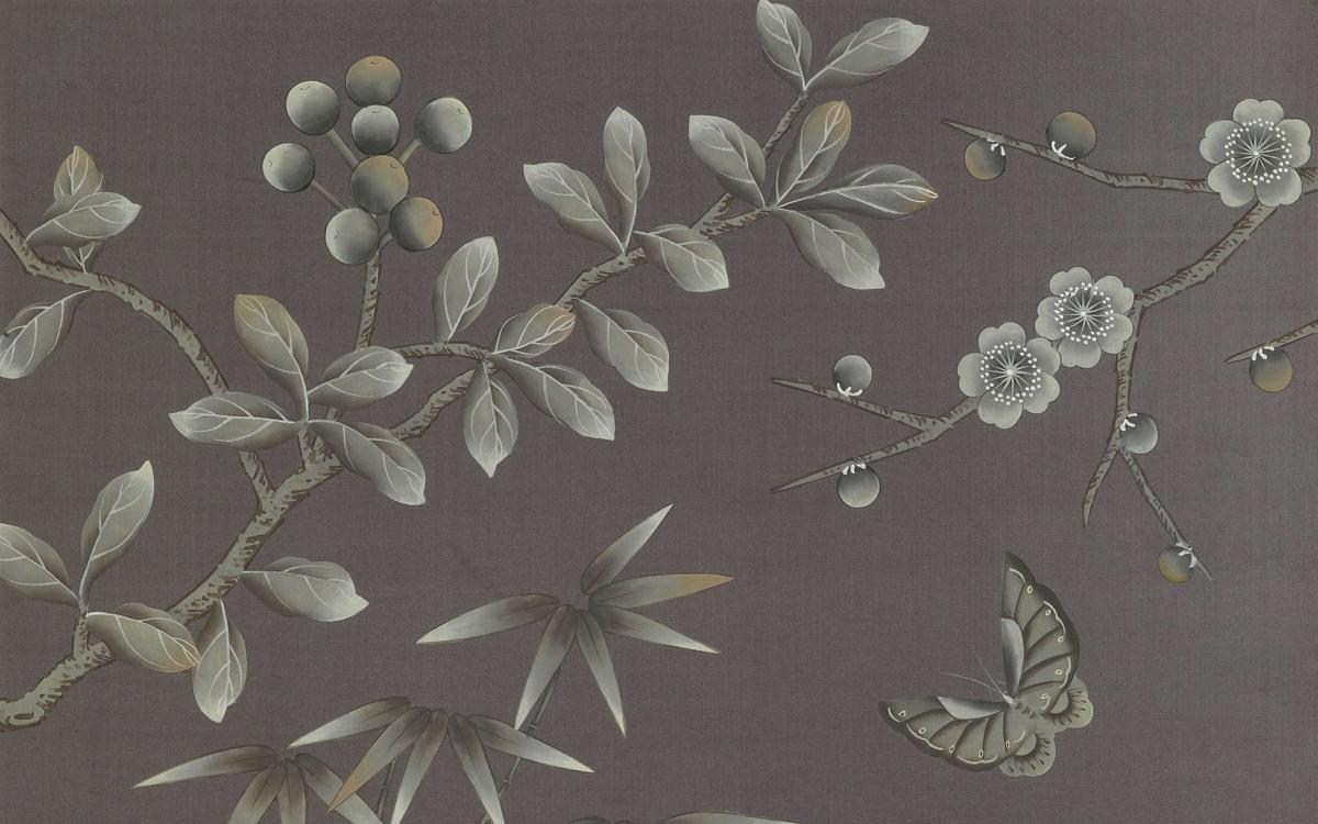 Обои для стен  Fromental Chinoiserie C008-sylvaner-col-gunpowder 