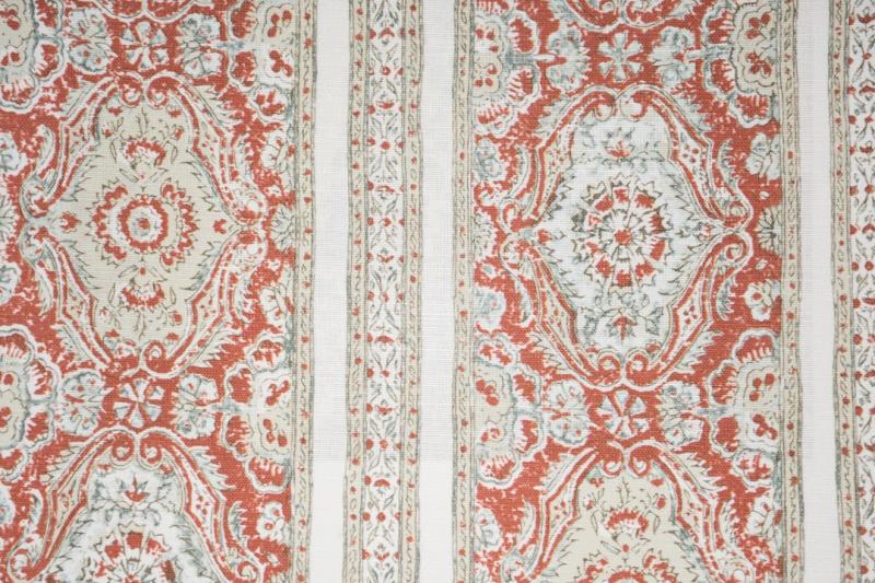 Ткань Titley and Marr Kalamkari Collection Pedana-Stripe-Colour-03-Terracotta-Sage-3 