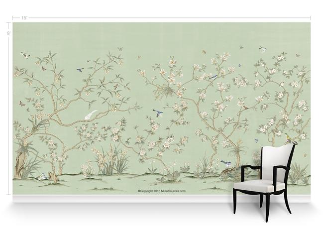 Обои для стен MuralSources Chinoiserie murals CH-080-GN1-00-2T 
