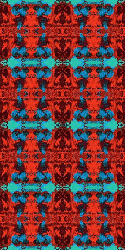 Ткань Susi Bellamy Luxury fabric collection red-blue-geode 