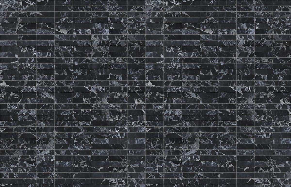 Обои для стен Nlxl Piet Hein Eek Materials PHM-53 Marble Black Tiles 24,4 x 7,7 cm SIM LR 