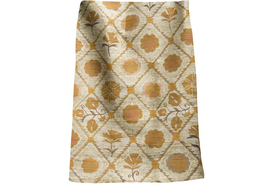 Ткань Arjumand The Imperial SUZANI OCRA TUSSAH SILK  купить в Москве по выгодной цене|Интернет-магазин дизайнерских решений Decorwall