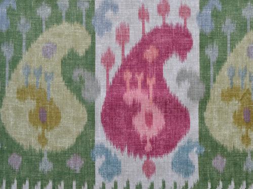 Ткань Titley and Marr Ikat Collection Turkistan-Boteh-04-Chartreuse-and-Rose 