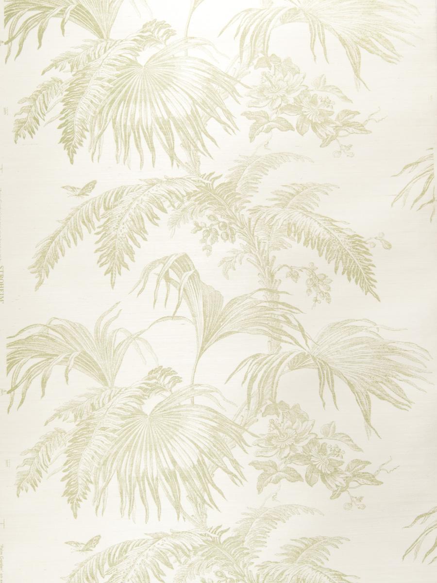 Обои для стен  Stroheim Silhouettes Wallcovering Palm Garden Sisal - Green On Oyster 