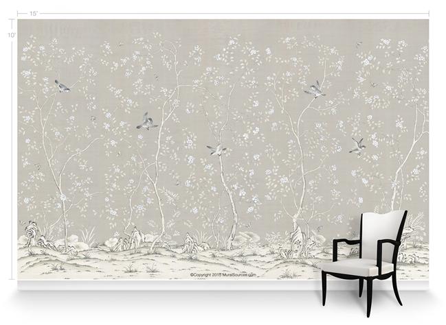 Обои для стен  MuralSources Chinoiserie murals CH-350-GR1-00-2T 