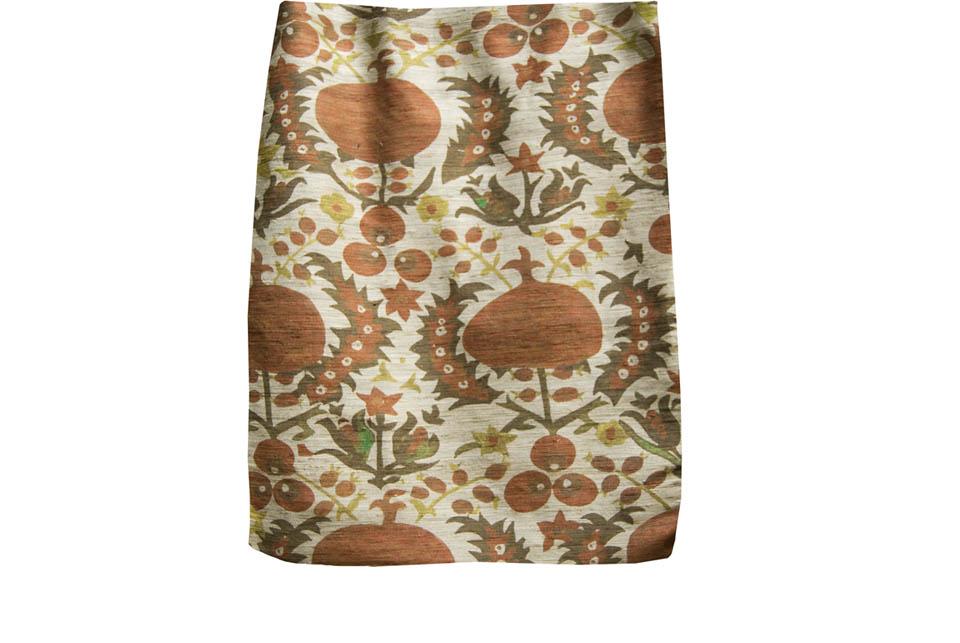 Ткань Arjumand The Imperial POMEGRANATE ORANGE TUSSAH SILK  купить в Москве по выгодной цене|Интернет-магазин дизайнерских решений Decorwall