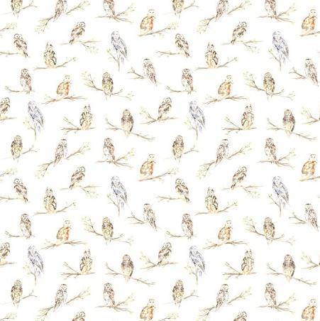 Ткань  Voyage Decoration Country book two Small Owls Cream 