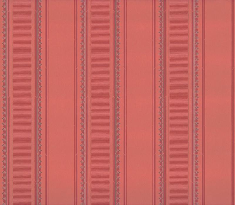 Обои для стен  Hamilton Weston Old Paradise French-Stripe-Charcoal-Red-on-Rose 