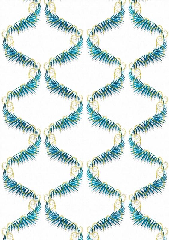 Ткань Kitmiles Fabrics Al.1 Snake-Palms-SP-7001 