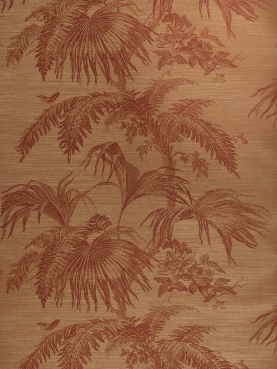 Обои для стен Stroheim Silhouettes Wallcovering Palm Garden Sisal - Cinnabar On Sienna 