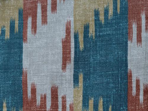 Ткань Titley and Marr Ikat Collection Oxus-03-Terracotta-and-Turquoise 