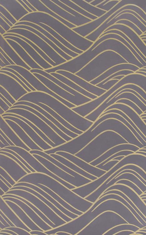 Метражные обои для стен Biden Designs Block Printed Paper Wave-2136-Lavender-r3-p75 