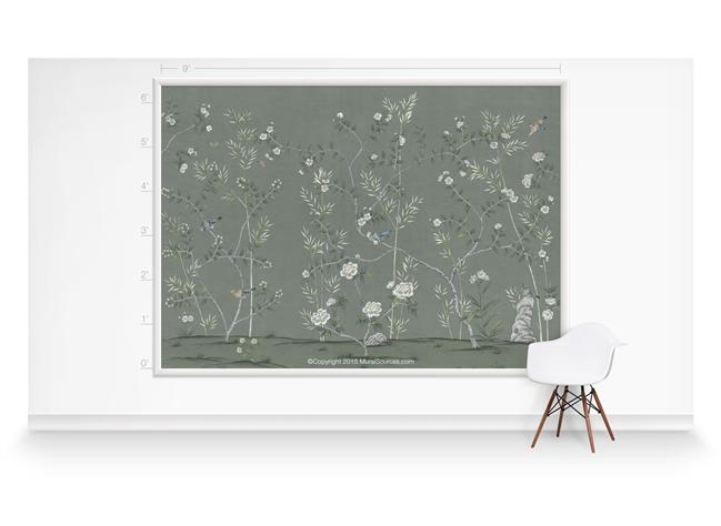 Обои для стен  MuralSources Chinoiserie murals CH-212-GN1-00-2T 