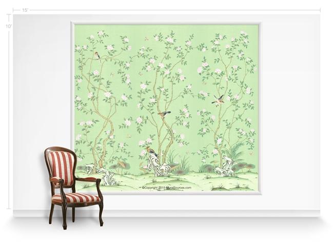 Обои для стен  MuralSources Chinoiserie murals CH-350-GN1-00-2T 