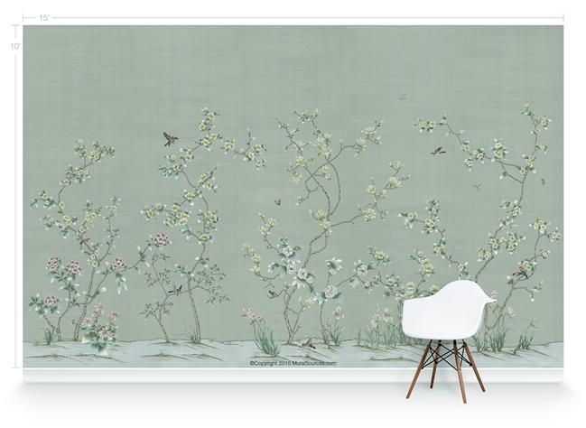 Обои для стен  MuralSources Chinoiserie murals CH-215-GN1-00-2T 
