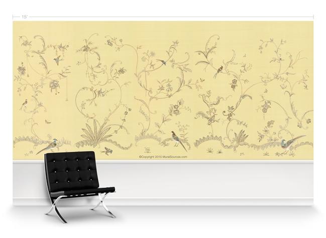 Обои для стен  MuralSources Chinoiserie murals CH-401-YW1-00-2T 
