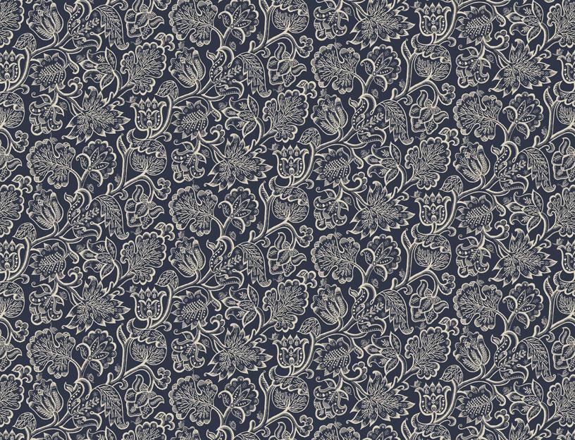 Ткань Blendworth Celia Birtwell’s Classic Fabrics Jacobean-Mystic-Navy 