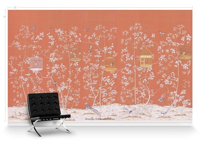 Обои для стен  MuralSources Chinoiserie murals CH-230-OR1-00-2T 