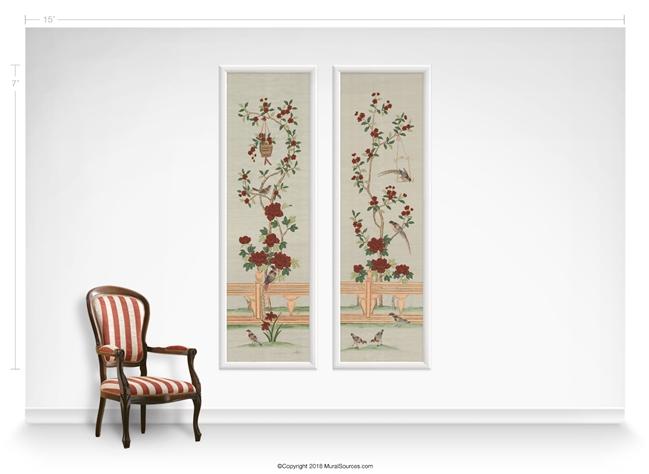 Обои для стен MuralSources Chinoiserie murals CH-125-AD2-2T 