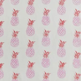 Ткань Barneby Gates Barneby Fabrics Pineapple-R-pink-_-red-on-cream-swatch 