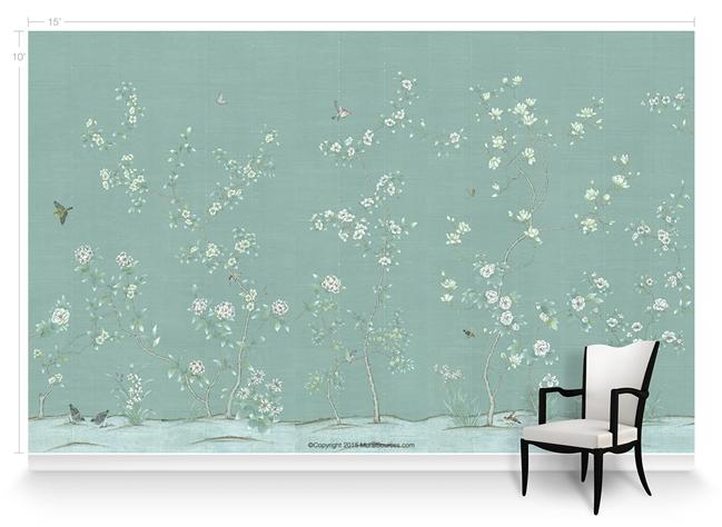 Обои для стен  MuralSources Chinoiserie murals CH-215-BL2-00-2T 