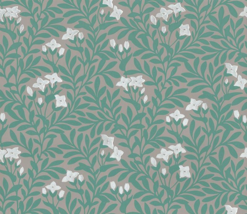 Обои для стен  Hamilton Weston Old Paradise Jasmine-Floral-Herregards-Green-White 