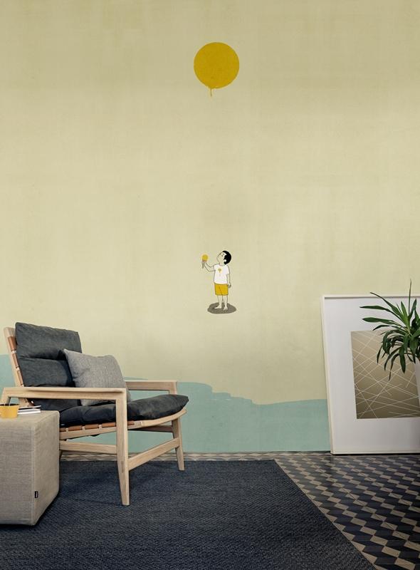 Обои для стен Wall&Deco 2015 Contemporary Wallpaper YELLOW MELLOW 