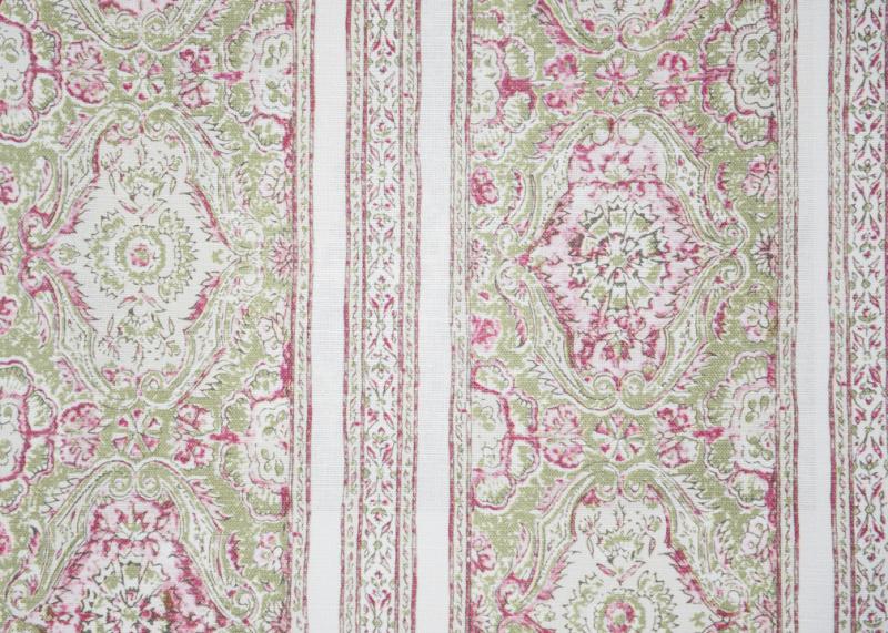 Ткань Titley and Marr Kalamkari Collection Pedana-Stripe-Colour-02-Pink-Apple 