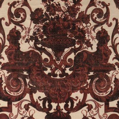 Ткань Luigi Bevilacqua Многоцветный бархат e-rosso 