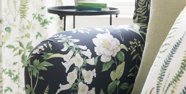 Ткань Swaffer Artemisia black-floren-chair-closeup 