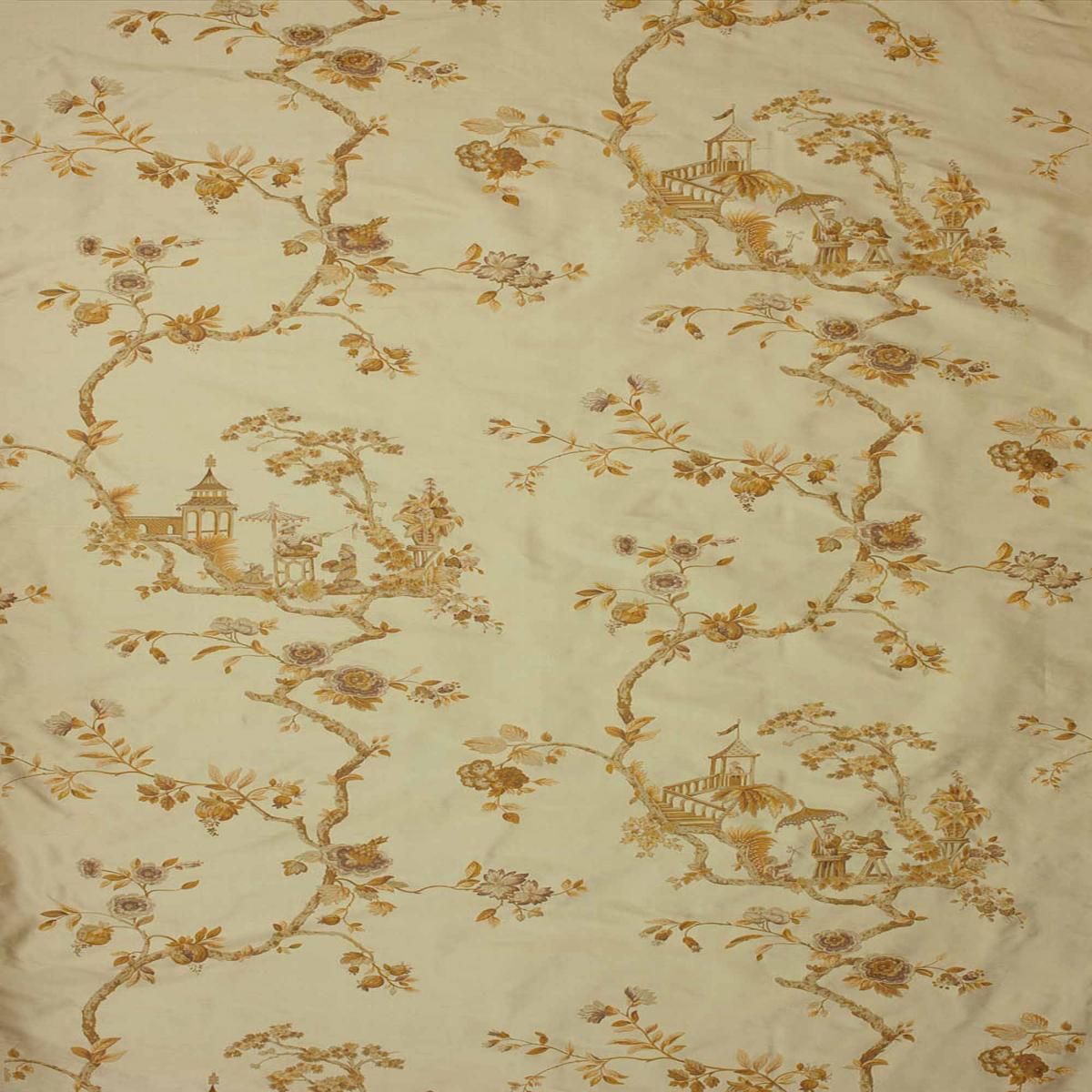 Ткань Beaumont & Fletcher Cathay Printed Silk Cathay-Antique-gold-1 