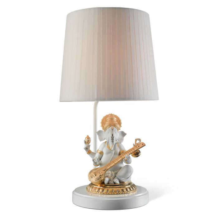    Veena Ganesha Table Lamp. Golden Luster 