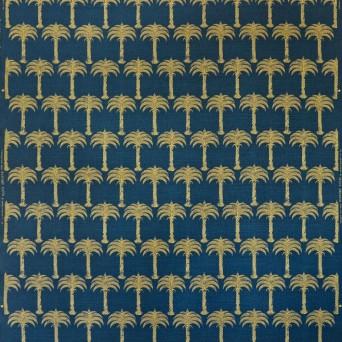 Ткань Barneby Gates Barneby Fabrics Marrakech-Palm-R-midnight-blue-swatch 