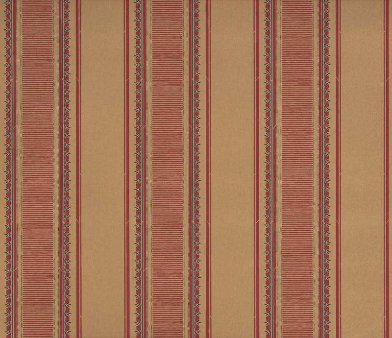 Обои для стен Hamilton Weston Paradise Archive French-Stripe-Charcoal-Red-on-Buckskin 