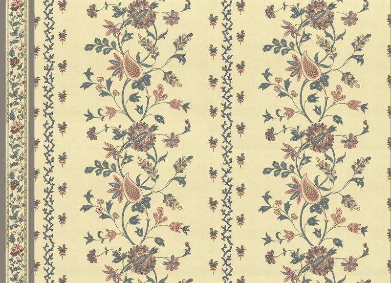 Обои для стен  Hamilton Weston Old Paradise Kew-Green-Border-Document-Colours-Tri 