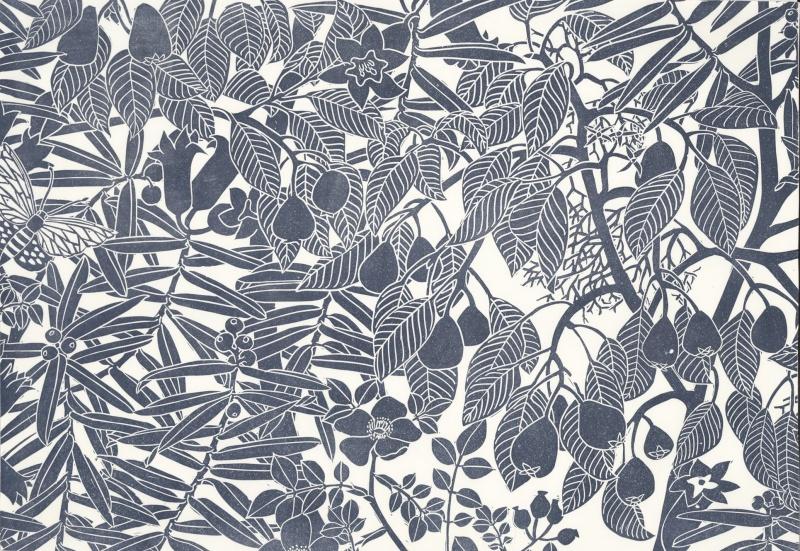 Обои для стен  Hamilton Weston The Marthe Armitage wallpapers Wild-Pear-Very-Dark-Blue-1 