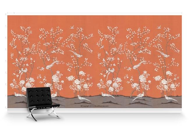 Обои для стен  MuralSources Chinoiserie murals CH-150-MP-2T 